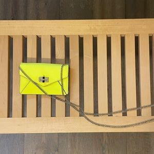 DIANE VON FURSTENBERG Small Highlighter Yellow Clutch